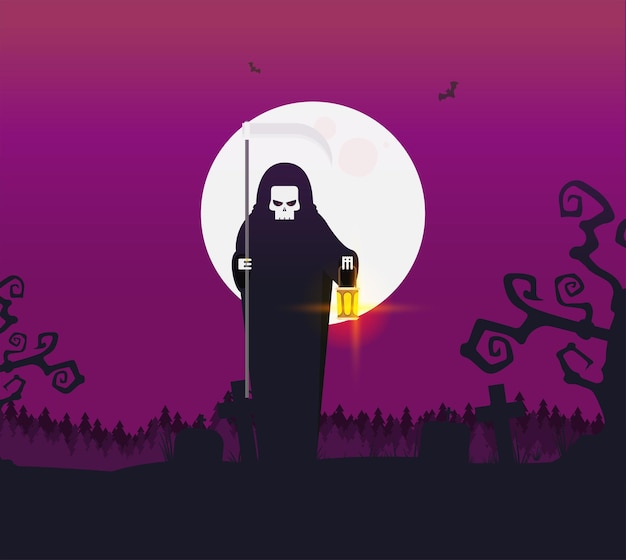 Halloween background flat design vector