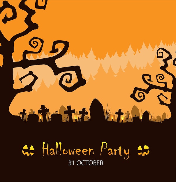 Halloween background flat design vector