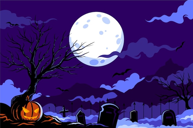 Vector halloween background flat design