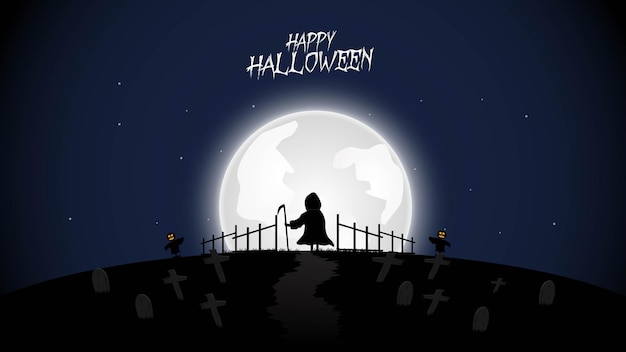 Design piatto di sfondo di halloween