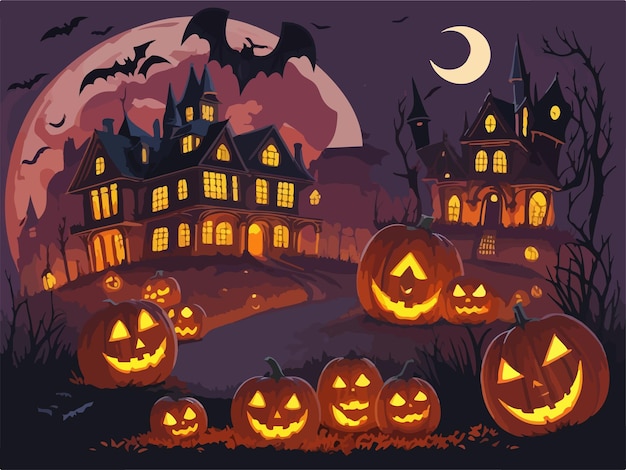 Halloween background in flat design