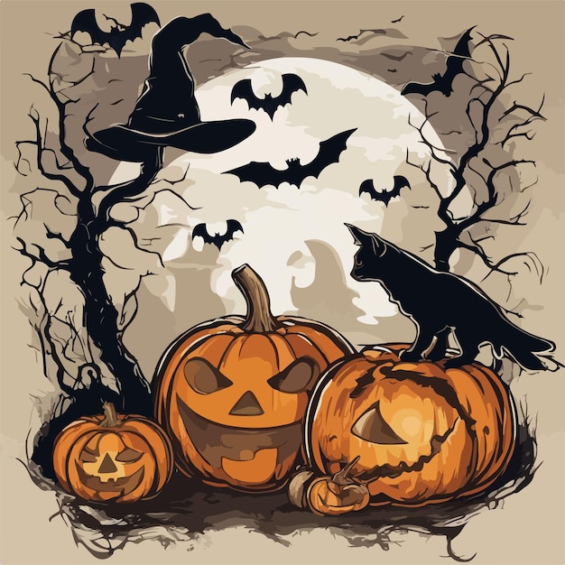 Halloween background in flat design