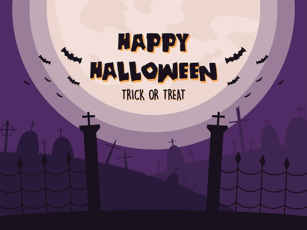 Illustrazione di sfondo di halloween in design piatto