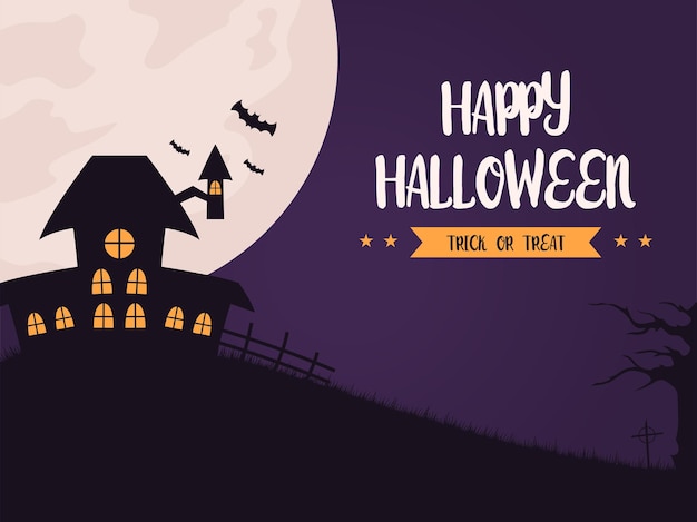 Halloween background illustration in flat design