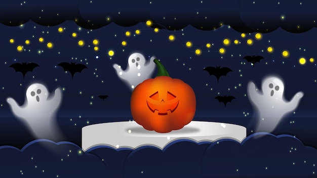 Premium Vector | Halloween background of pumpkin