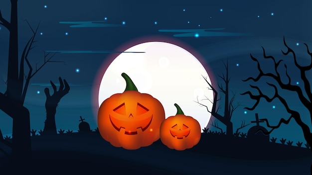 Premium Vector | Halloween background of pumpkin