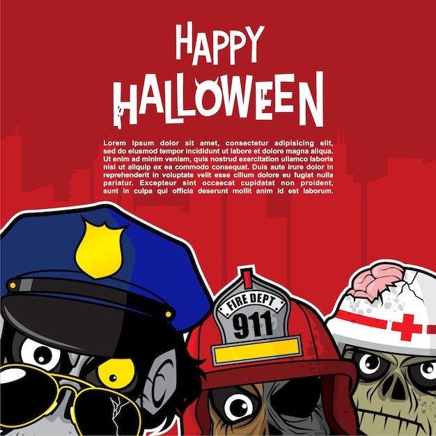 Vettore sfondo di halloween - zombie urbano