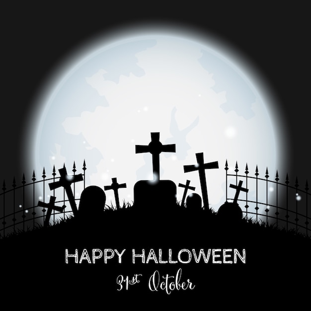 Vector halloween background with happy halloween text.