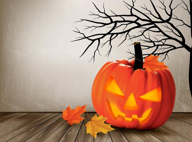 Halloween background with a Jack O Lantern.