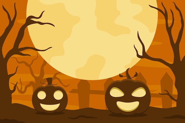 Vector halloween background with orange color