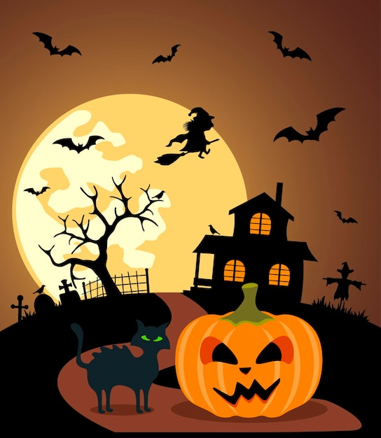 Halloween background with Pumpkin