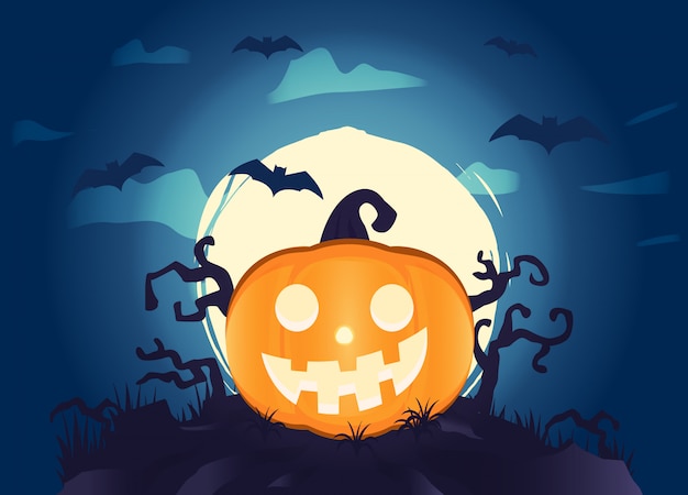 halloween background with pumpkins