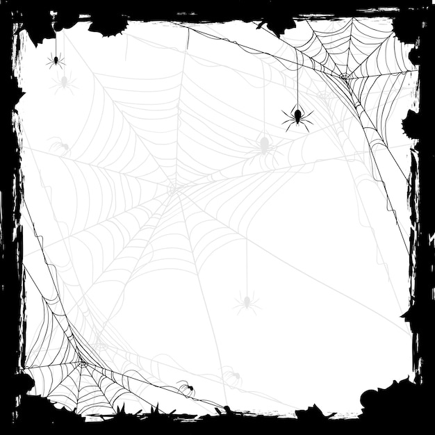 Halloween background with spiders