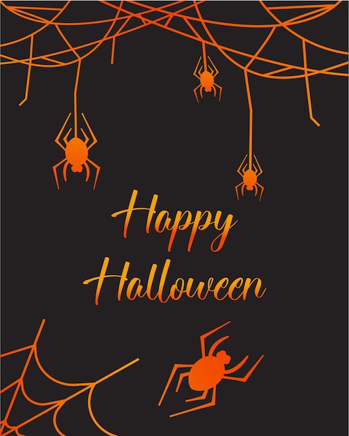 Halloween background with spiders