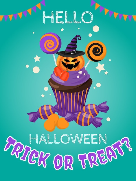 Halloween background with Trick or Treat? text.