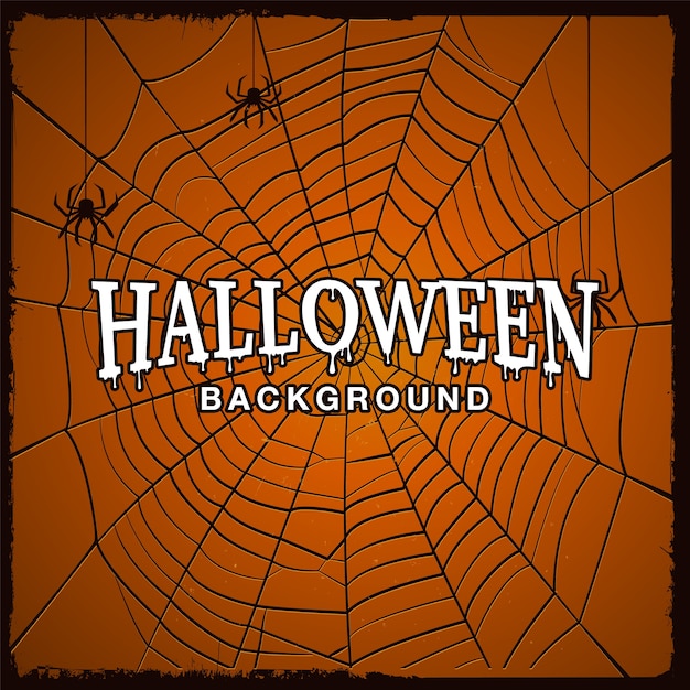 Предпосылка хеллоуина с паутиной паука и текстуры grunge.