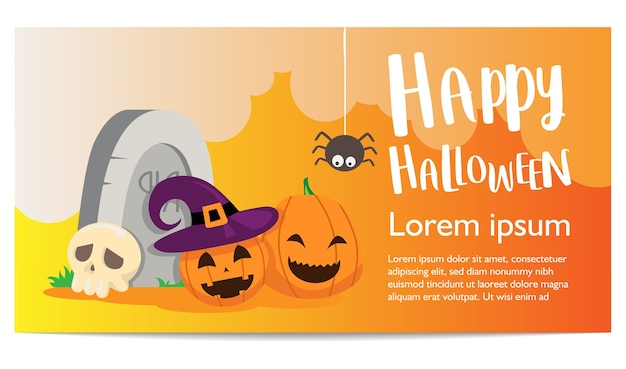 Vector halloween banner achtergrond sjabloon