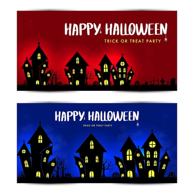 Halloween banner flyer design template offer party horror