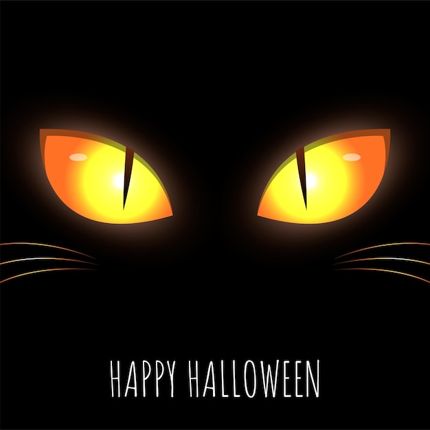 Vector halloween banner with cat eyes