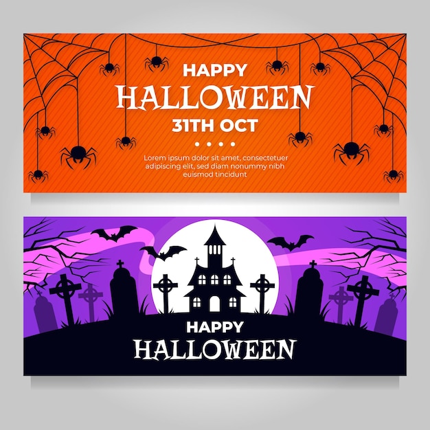 Halloween banners set theme