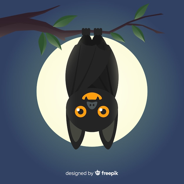 Halloween bat background in flat design