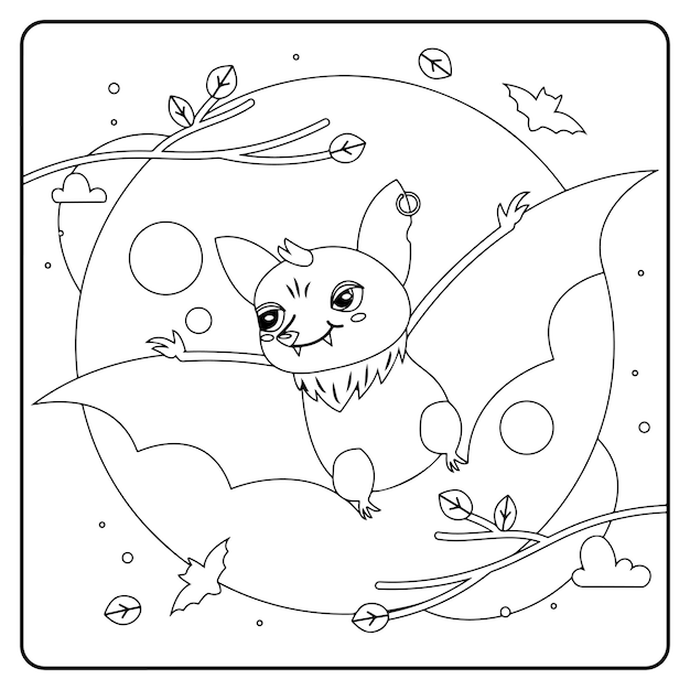 Halloween Bat Coloring Pages For Kids