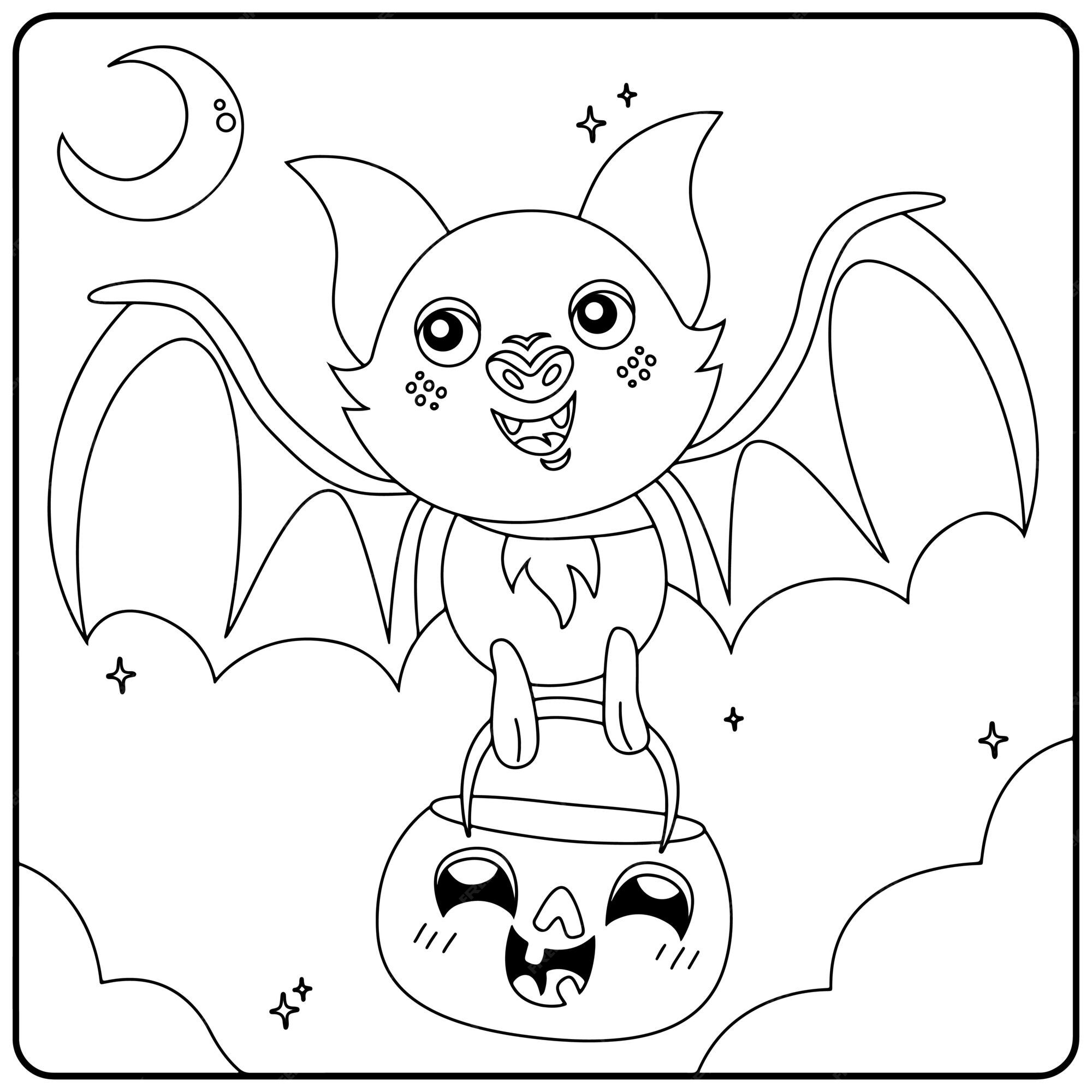 bats halloween coloring pages