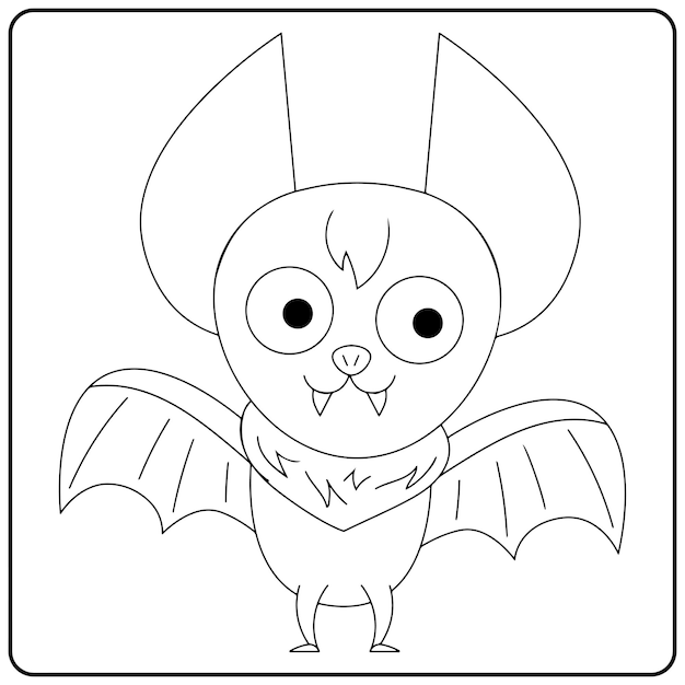 Vettore disegni da colorare pipistrello di halloween per bambini