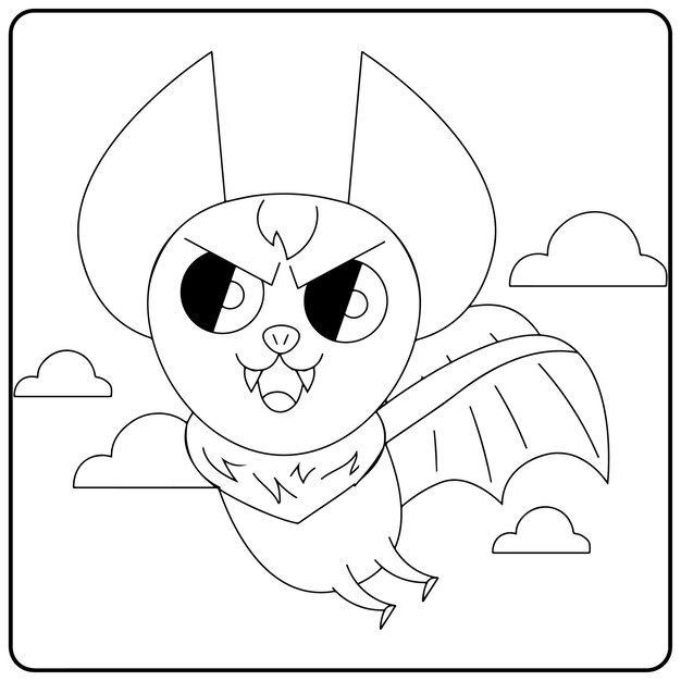 Halloween Bat Coloring Pages For Kids