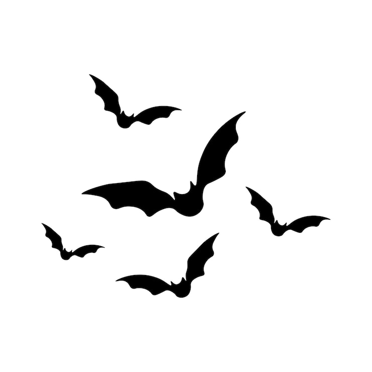 Vector halloween bat flock silhouette