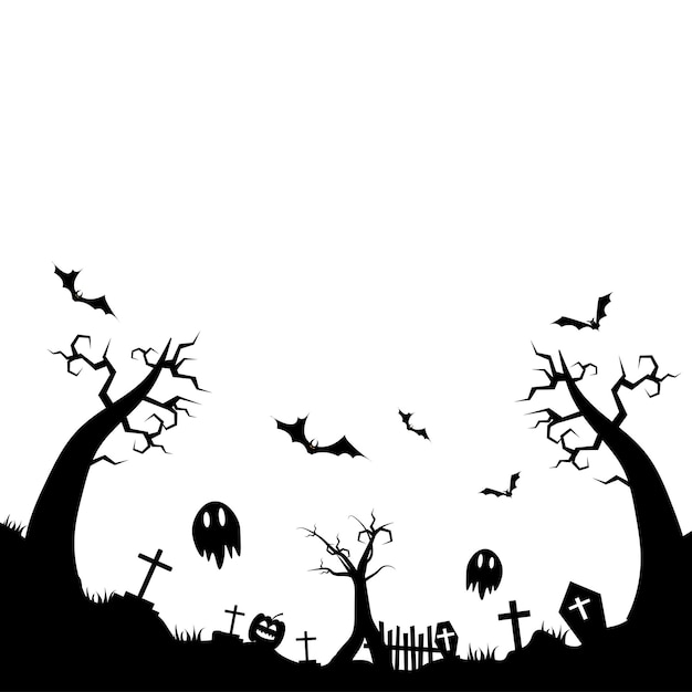Halloween Begraafplaats Land Silhouette