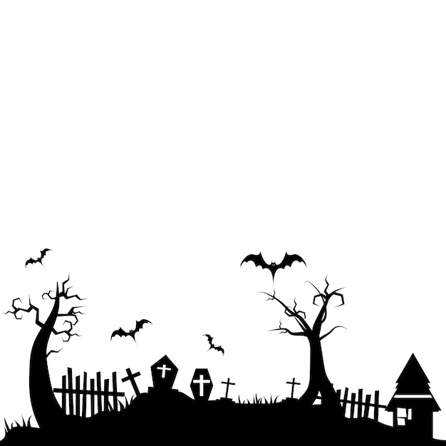 Halloween Begraafplaats Land Silhouette