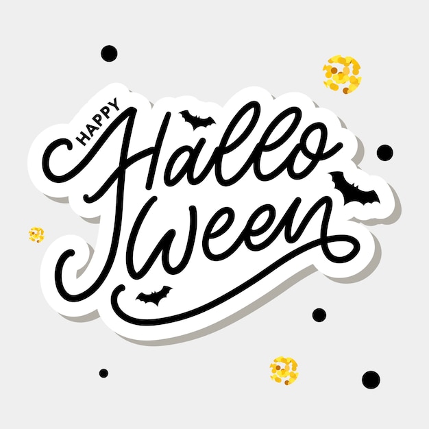 Halloween belettering wenskaart kalligrafie tekst penseel zwart