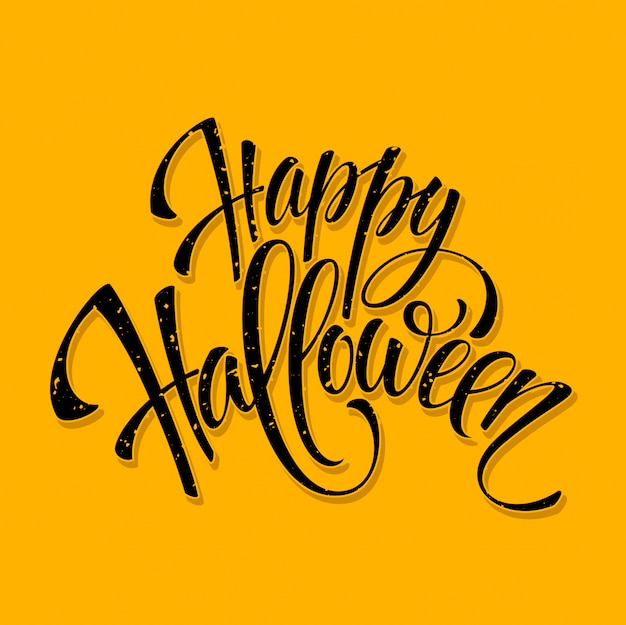 Halloween belettering wenskaart.