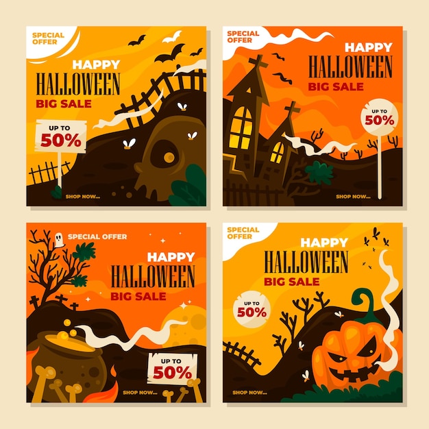 Halloween Big Sale Discount For Instagram Post