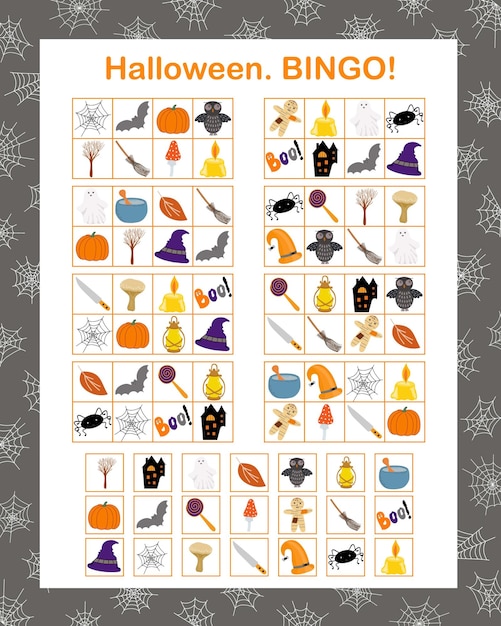 Halloween Bingo printable game topical autumn vocabulary activity worksheet teachers resources