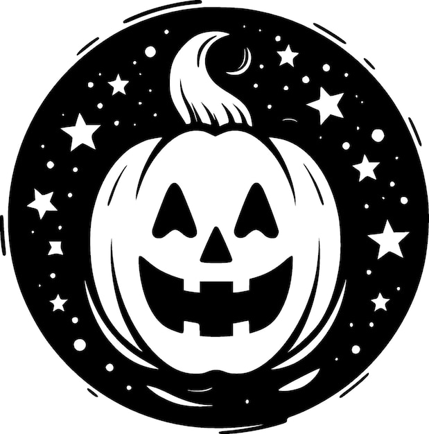 Halloween Black and White Isolated Icon Vector illustration