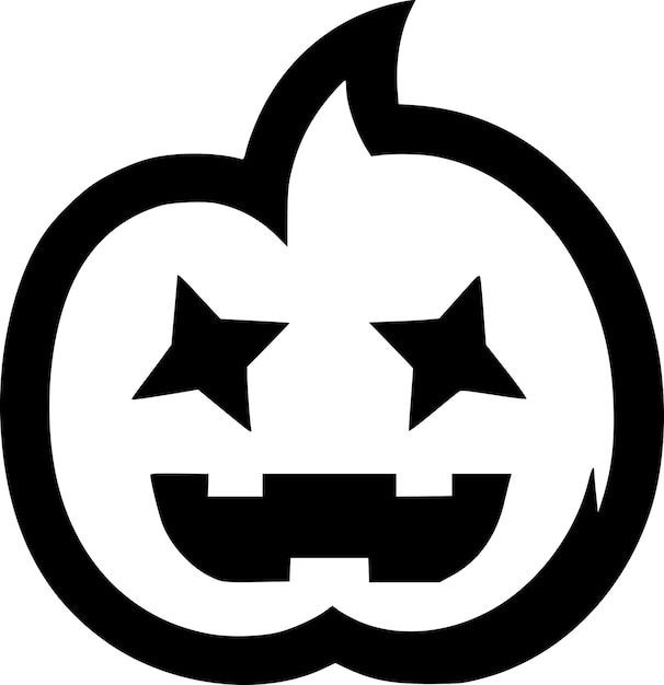 Vector halloween black and white isolated icon vector illustration