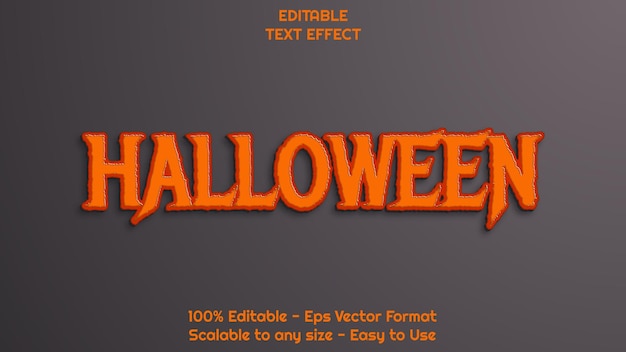 Vector halloween bold text effect editable text style