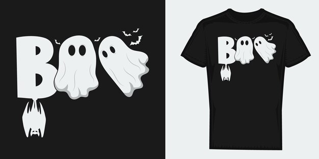 할로윈 부 유령 Trick Treat 의상 벡터 디자인 그래픽(T셔츠 인쇄용)
