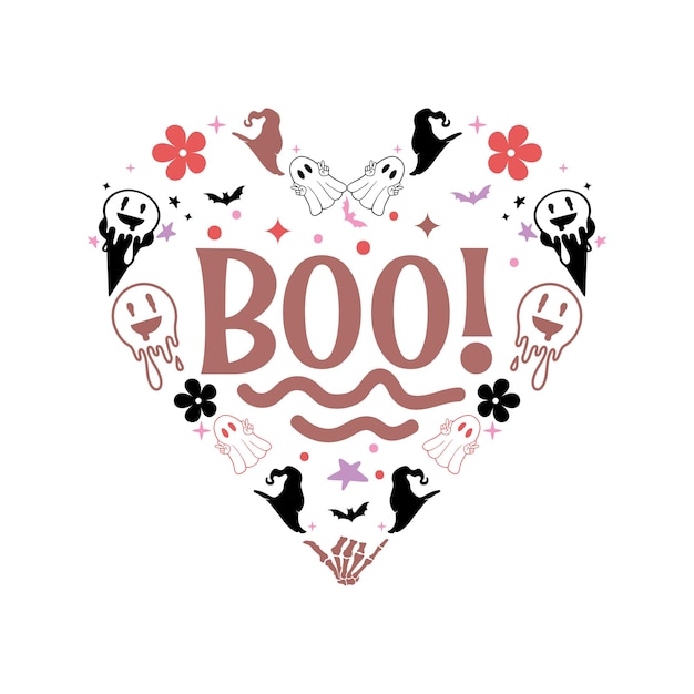 Halloween boo heart