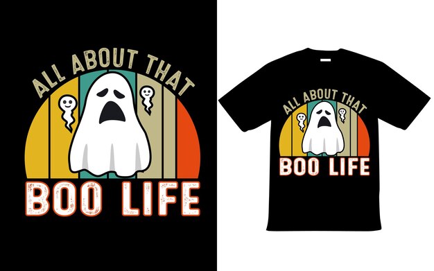 Halloween Boo T Shirt Design For Happy Halloween day