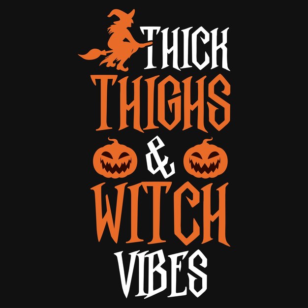 Вектор Хэллоуин типографский дизайн футболки ведьм