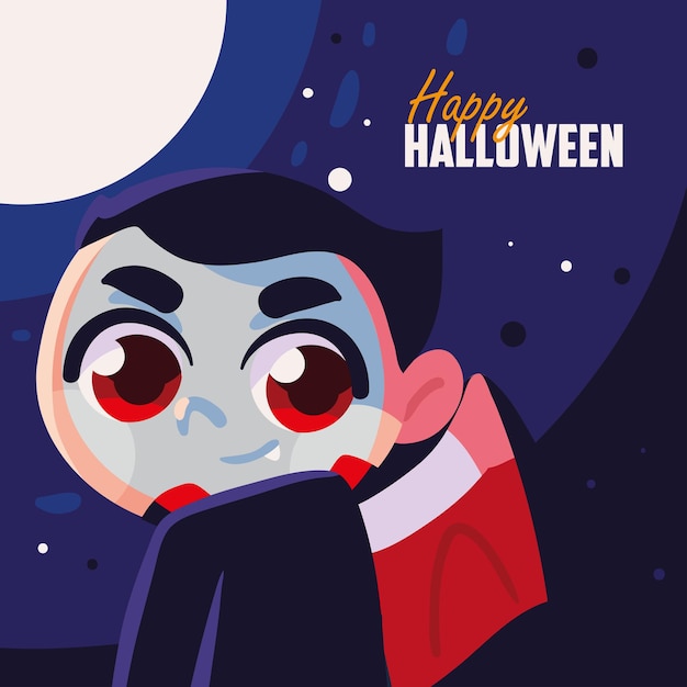 Vettore dracula costume da ragazzo di halloween