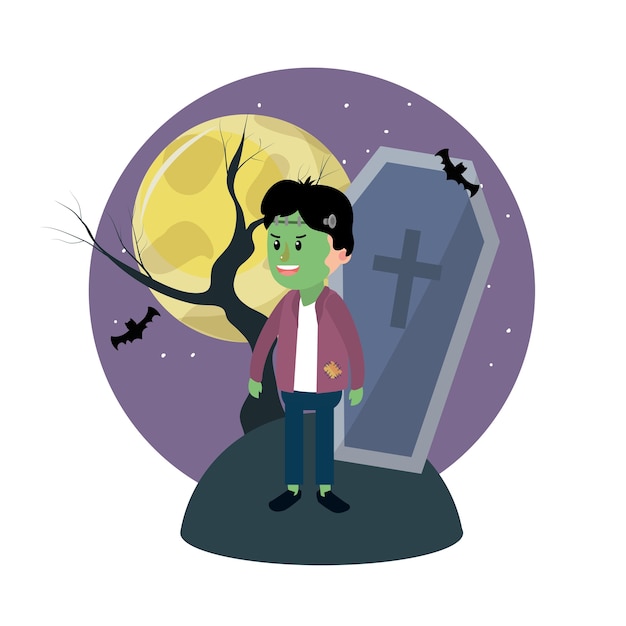 Vector halloween and boy