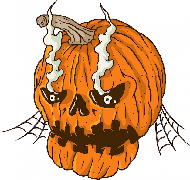 Vector halloween broken pumpkin