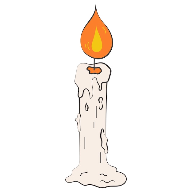 Elemento grafico dell'illustrazione disegnata a mano della candela di halloween