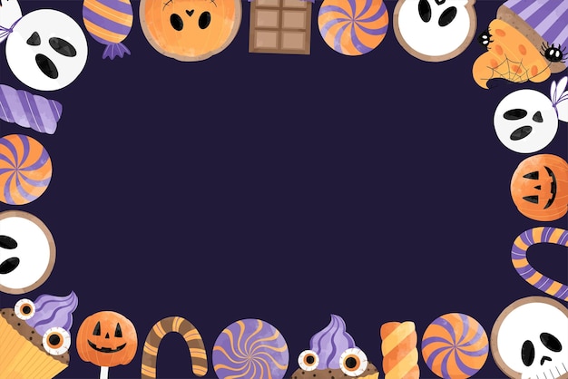 Halloween candy frame background