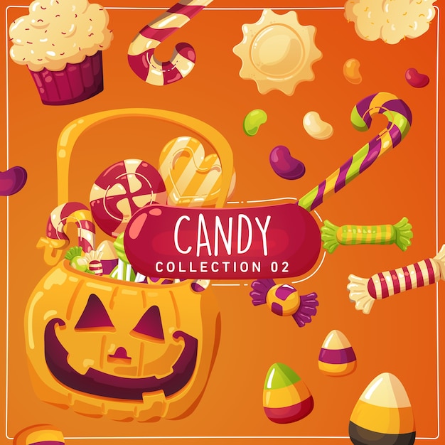 Вектор Хэллоуин конфеты иллюстрации для детей