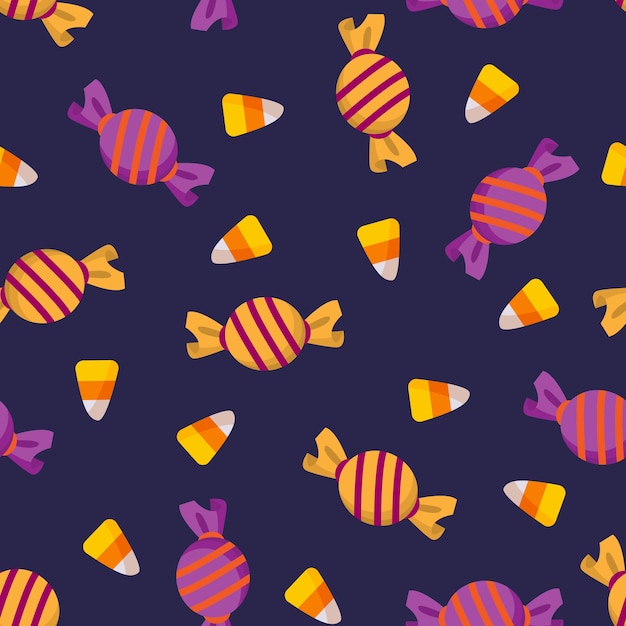 Halloween candy seamless pattern.